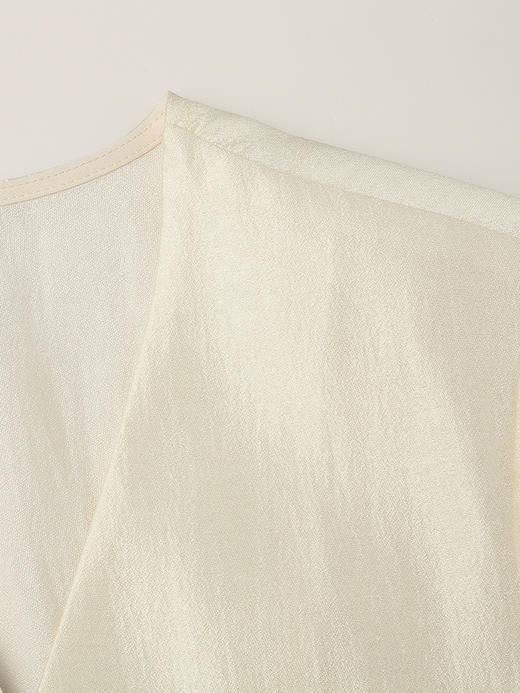 极简通勤奶白色 V 领短袖西装外套 天丝棉透气薄款 夏季宽松显瘦通勤开衫 商品图2