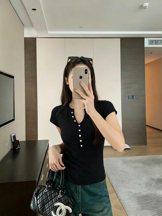 <曾小咸推荐> 4.11新品上新 辣妹半开领修身针织短袖 日常109！ 活动价79！！【预售款，预计3-15天发货】 商品图8