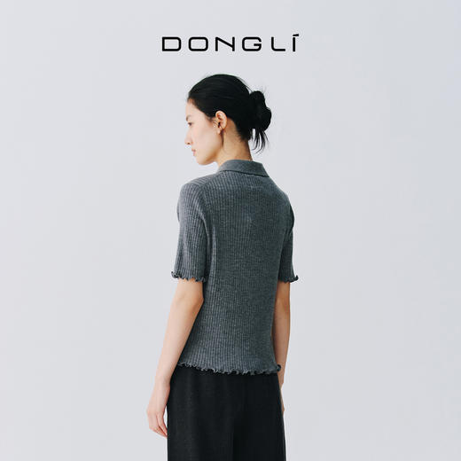 东黎 • 那个夏天 那片庄园 星星海棠 山羊绒女士春夏刺绣翻领半袖 6047 商品图4