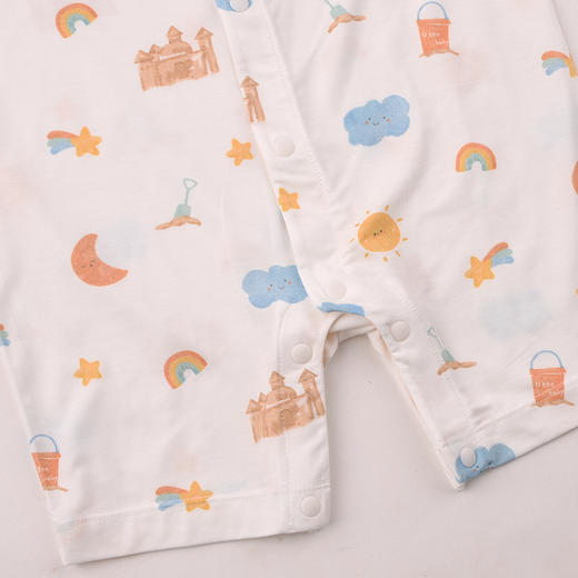 棉果果夏季新品男童女童防蚊5A抗菌莫代尔短袖对开连体衣M201722426219 商品图2