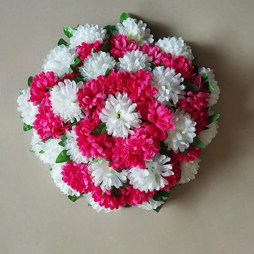 玫红白菊花花圈清明仿真花假花祭祀殡葬陵园扫墓摆放现货祭祀用品批发 商品图0