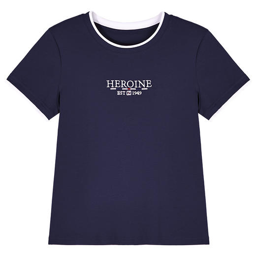 百媚生 棉质圆领正肩短袖T恤上衣XS82620103 商品图4