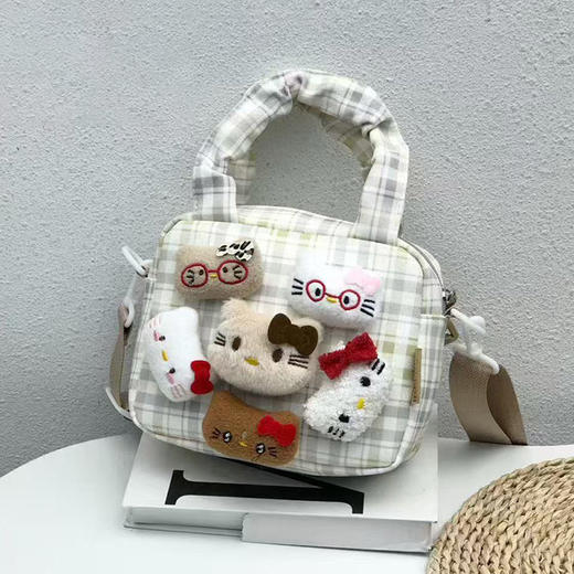 格纹猫咪斜挎包手机包-纪念日百货门店同款170697701 商品图0