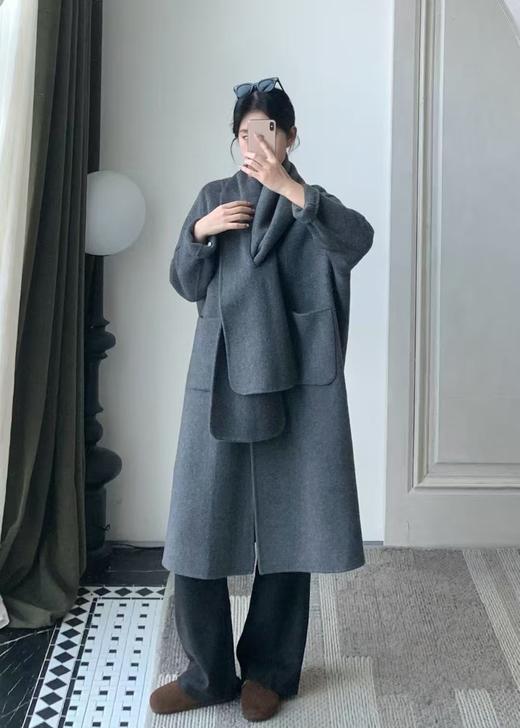 【门店同款】ENJOY冬季韩系带围巾长款大衣 166793848 商品图0