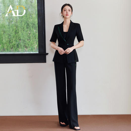 AD新中式短袖西装套装女夏季2026年新款高级感淡人高知穿搭一整套 商品图2