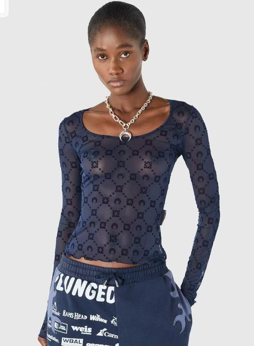 女款微透网纱长袖上衣la 商品图2