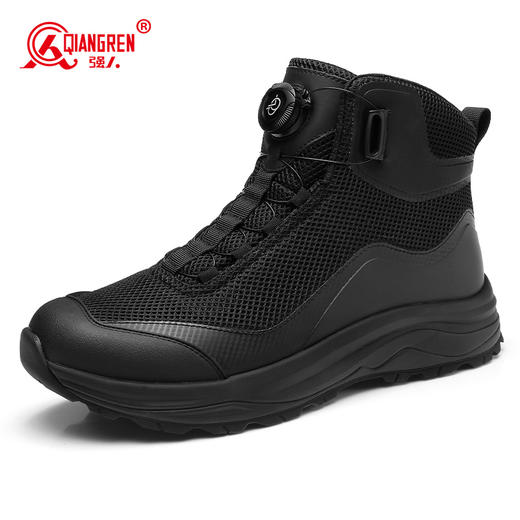 强人3515男鞋夏季薄款透气户外网面靴黑色凯夫拉防穿刺登山鞋男士短靴 商品图0