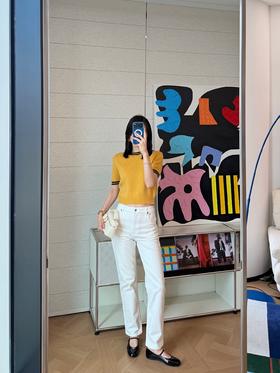 普拉达 新品26Ss亮黄短袖针织衫