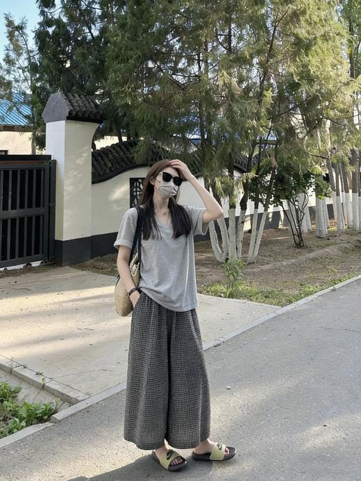 <曾小咸推荐> 4.10新品上新 T恤+格子阔腿裤休闲套装 日常189/套！ 活动价99/套！单件T恤59！单件阔腿裤79！【预售款，预计3-15天发货】 商品图1