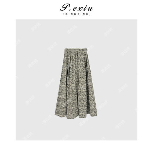 04-3潘依绣丁丁宠粉100%棉复古碎花松紧腰气质半身裙 W-62450 商品图1