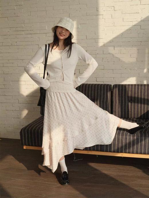 nothe Case布然/NC261830/「淡紫落日」垂感波点 缎面插片不规则飘逸温柔半身裙 商品图3