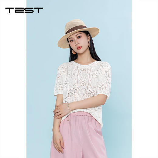 夏上新显瘦不挑身材薄款透气宽松慵懒风针织衫1262069 商品图0