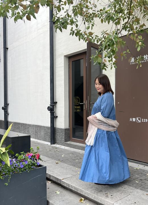 【群内福利】【纯棉V领连衣裙】上好棉料，柔软舒适、亲肤不易静电 干爽透气、不易缩水 纯棉面料立体剪裁抽皱 商品图9