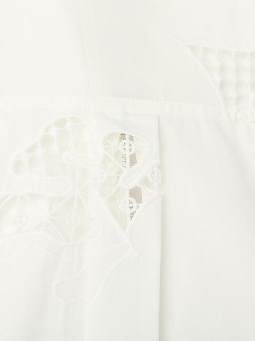 松弛感拉满！白色镂空刺绣翻领拉链衬衫 夏季宽松显瘦中袖棉麻开衫 商品图4