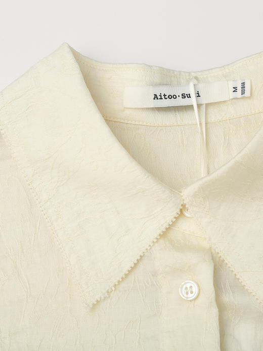 不费力的高级感！米白色翻领长袖天丝棉衬衫 夏季宽松慵懒风防晒衬衣 商品图3