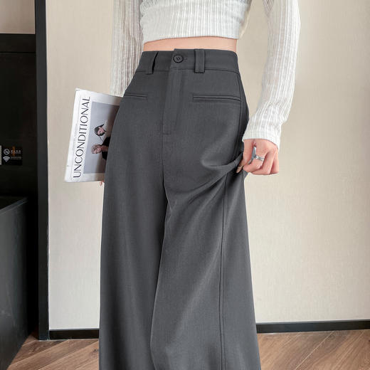 卷卷紫垂顺显瘦西装阔腿裤 面料软糯舒适亲肤有垂感 西装阔腿显瘦遮肉 三色可选经典百搭 休闲/通勤 商品图7