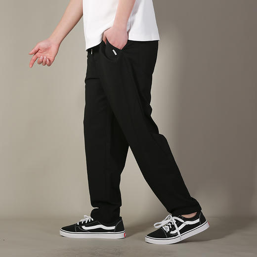 DRONKOO 2026 松紧腰前破缝麦穗肌理针织薄休闲长裤 商品图2