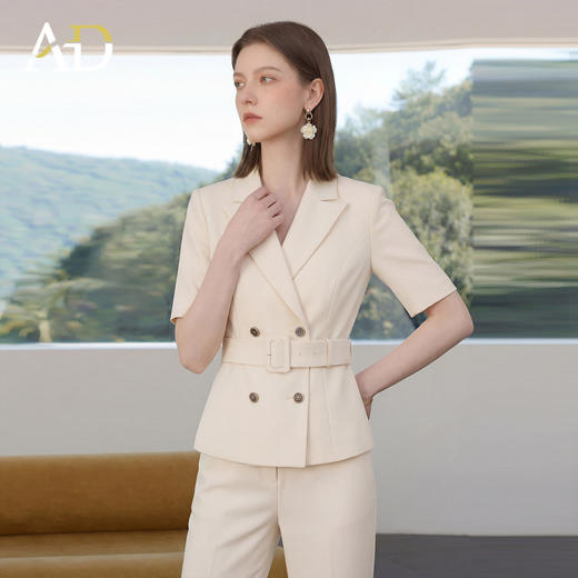 AD正式场合夏装短袖西装套装女2026新款高级感高知得体穿搭职业装 商品图4