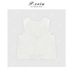 04-3潘依绣丁丁宠粉法式气质圆领露背无袖背心 W-63090