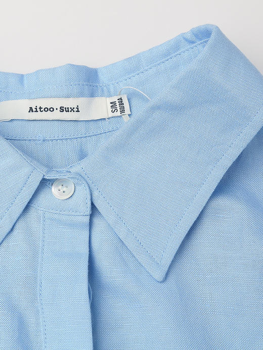 松弛感拉满！米白色爱心刺绣翻领半开襟小飞袖衬衫 夏季通勤百搭显瘦无袖上衣 商品图4