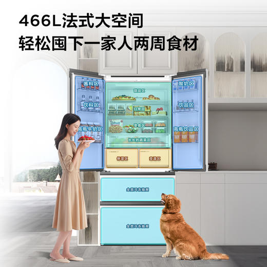 TCL大无界466升T9法式多门四开门58cm超薄零嵌入式底部散热双净味冰箱 R466T9-DQ 商品图7
