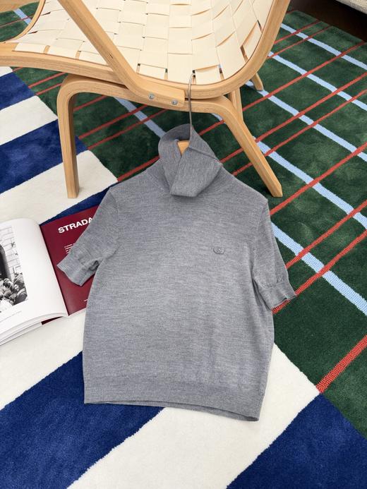 古驰 最新款灰色高领针织短袖 商品图9