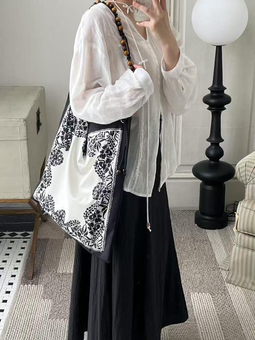 【门店同款】ENJOY秋季韩系V领亚麻衬衫 164293381 商品图1