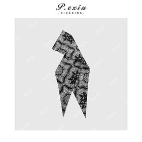 04-3潘依绣丁丁宠粉复古腰果花时髦搭配装饰飘带小丝巾 SJ2020