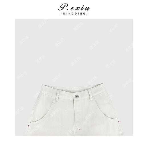 04-3潘依绣丁丁宠粉简约休闲明线弯刀阔腿牛仔休闲裤Q18591 商品图2