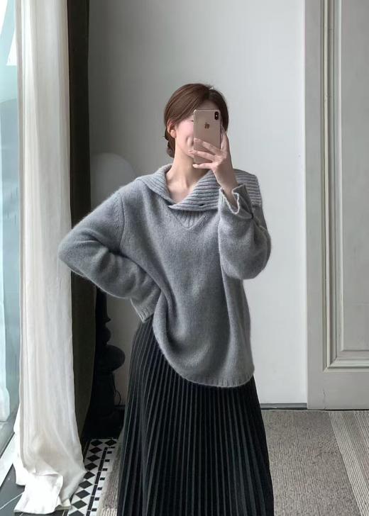 【门店同款】ENJOY冬季拼接翻领针织上衣 168993675 商品图0