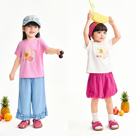 【实体店同款】女童圆领短袖上衣夏季新款安奈儿童装XG621203 商品图3