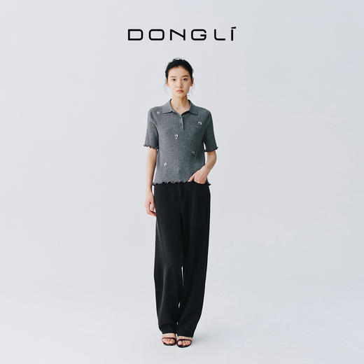 东黎 • 那个夏天 那片庄园 星星海棠 山羊绒女士春夏刺绣翻领半袖 6047 商品图3