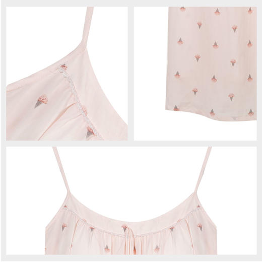 【59元超值新品】【秀黛】女印花杯垫吊带裙A字廓形女士夏季吊带睡裙W2551120T【门店同款】 商品图4