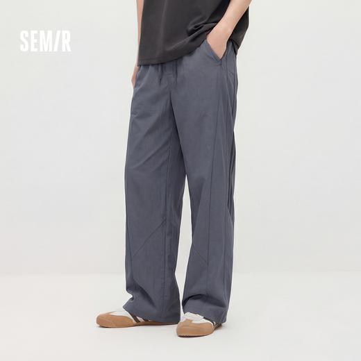 商场同款|森马休闲裤男夏微撞色拼接长裤2026新款街头潮流阔腿裤 商品图1