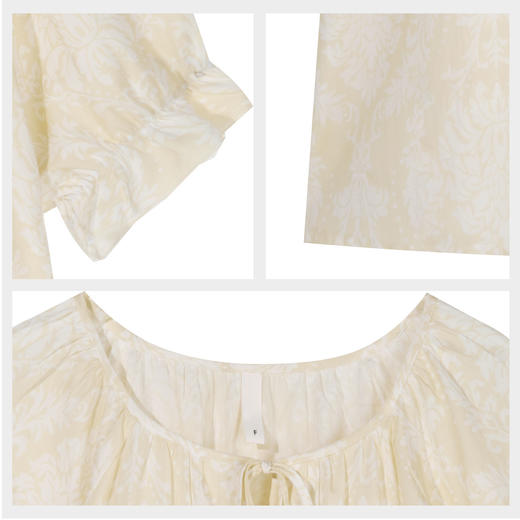 【59元超值新品】（小版）【秀黛】女圆领印花杯垫短袖裙莱赛尔丝滑垂坠显白插肩袖女士夏季睡裙W2551097T【门店同款】 商品图4