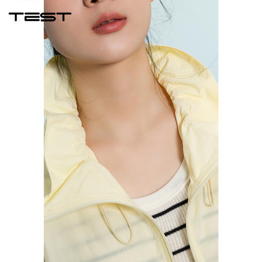 夏上新韩系松弛感浅黄透气抽绳口袋长袖防晒外套女2262001 商品图2