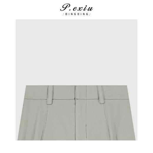 04-3潘依绣丁丁宠粉时髦调性撞色明线宽松阔腿休闲裤Q26481 商品图2