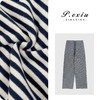 04-3潘依绣丁丁宠粉美式慵懒风撞色条纹宽松松紧腰直筒休闲裤W-63533 商品缩略图0