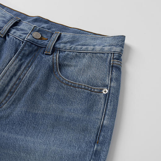 新款复古水洗休闲百搭修身做旧直筒牛仔裤女431NS161 商品图2