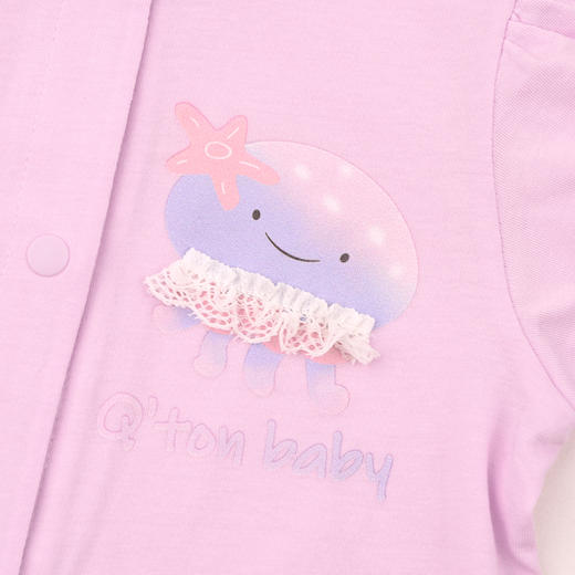 棉果果夏季新品女童卡通纯棉凉感防蚊5A抗菌对开连体衣M221722226211 商品图2