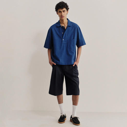 A Kind of Guise TAITA SHIRT 意大利制蓝染宽松剪裁短袖衬衫 商品图1