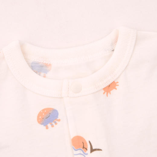 棉果果夏季新品男童女童纯棉凉感防蚊5A抗菌长袖对开连体衣M201722226209 商品图1