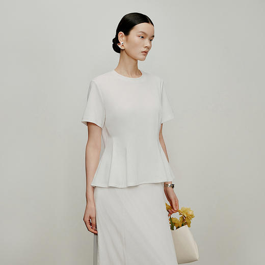 【林栖设计小店】小荷|优雅百搭多色荷叶边显瘦夏新款T恤短袖上衣1962269 商品图3