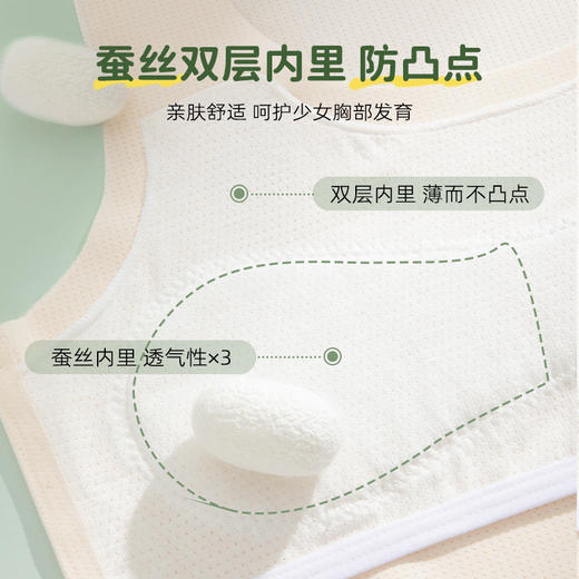 【透气不闷！防凸点】少女内衣发育期儿童背心小学生无痕文胸女童裹胸中大童透气抹胸。xb 商品图2