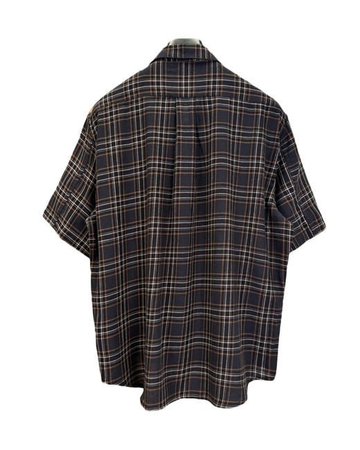 男款拉链格纹短袖衬衫hu009 商品图1