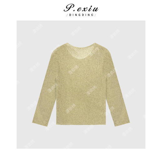 04-3潘依绣丁丁宠粉【织梦金辉】人丝慵懒风镂空薄款防晒针织上衣C023 商品图2