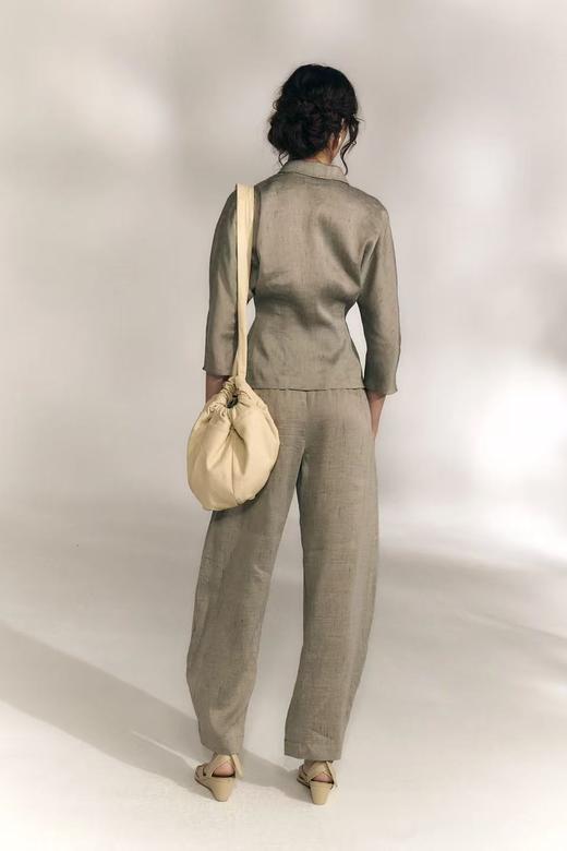 Cortana 26SS 银灰纱结丝麻SAL阔腿裤 商品图2