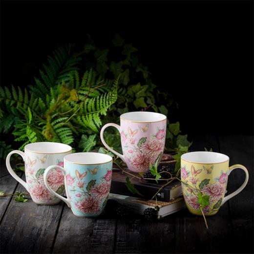 【AYNSLEY/安斯丽】 蝴蝶花园马克杯套装 350ml*4 商品图1