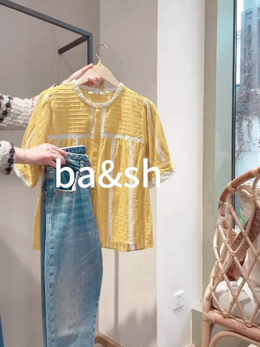 特！贵牌！ba*sh* 纯元，复古 法式 蕾丝 拼接 纯棉 细褶 衬衫 显白 娃娃衫～ 商品图3