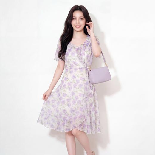 奢姿大码女装2026夏季荷叶边碎花方领连衣裙胖妹妹减龄时尚裙子9962836092 商品图0